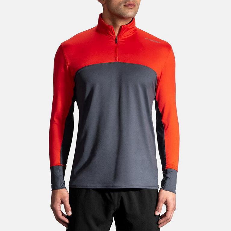 Brooks DASH HALF ZIP Running Jackets Mens Sale - Grey (GFV945102)